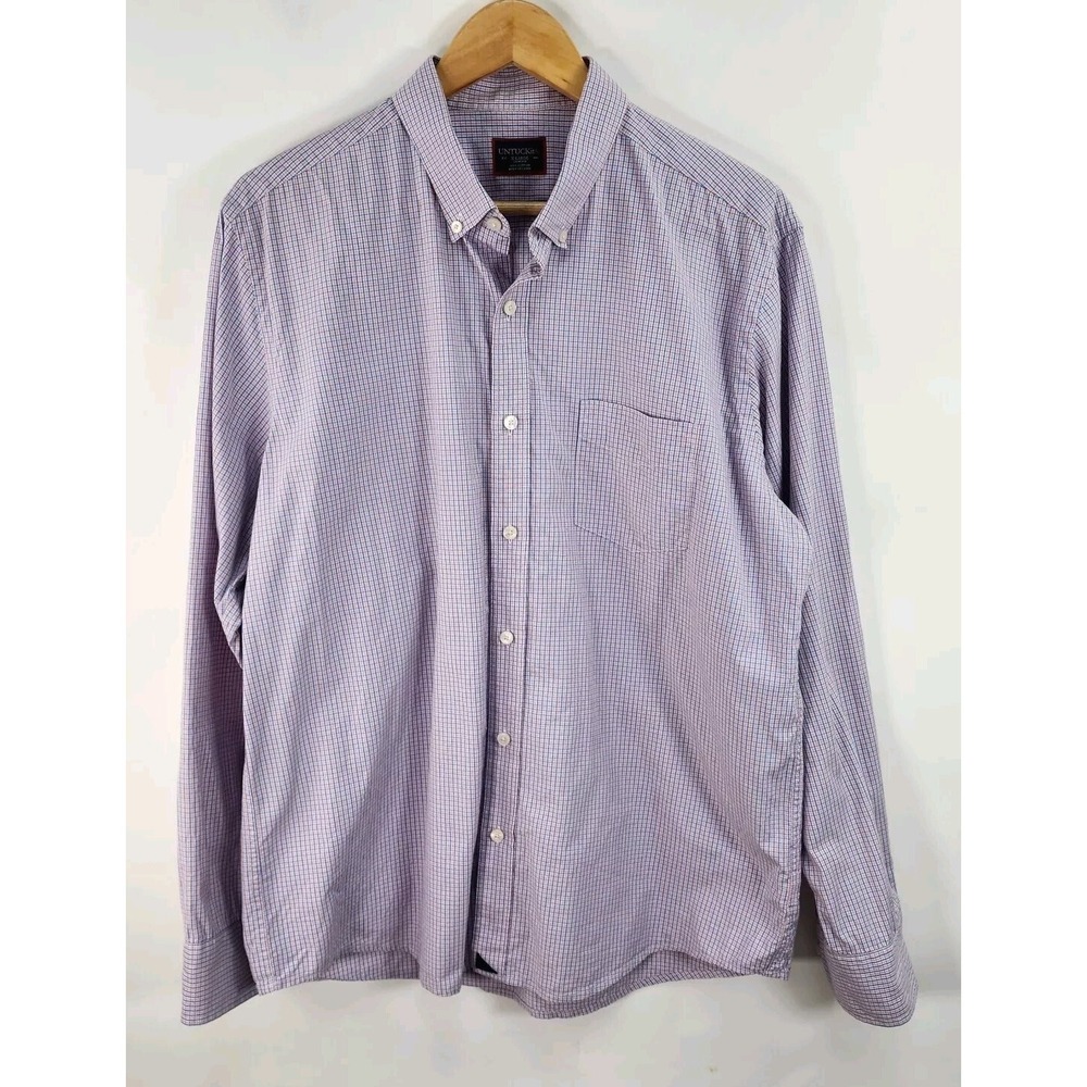 Untuckit Shirt Men's XL Slim Fit Button Up Long Sleeve Gingham Check Casual